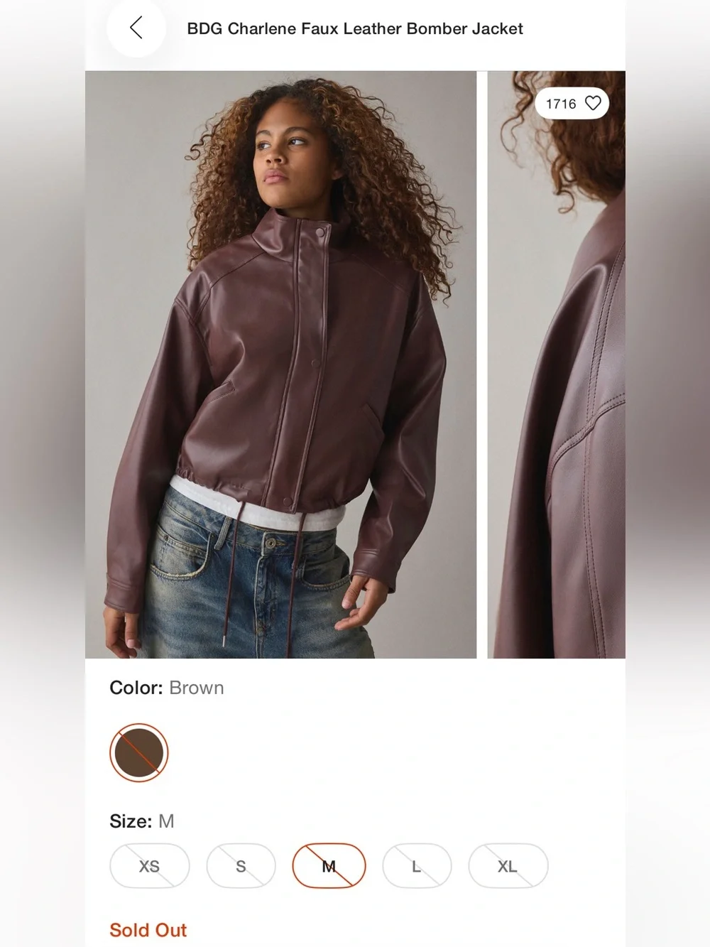 BDG Charlene Faux Leather
Bomber Jacket - Picture 5 of 5